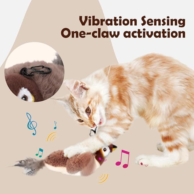 Interactive Chirping Bird Cat Toy